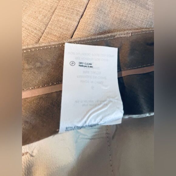 Vince. Wool Blend Trousers Tan Flat Front 6 - Picture 8 of 8